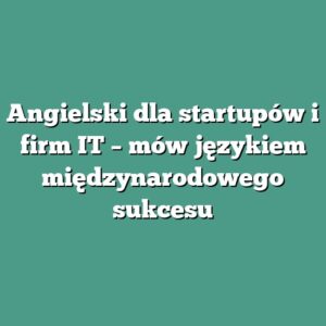 Angielski dla startupów i firm IT – mów językiem międzynarodowego sukcesu