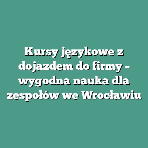 Kursy językowe z dojazdem do firmy – wygodna nauka dla zespołów we Wrocławiu