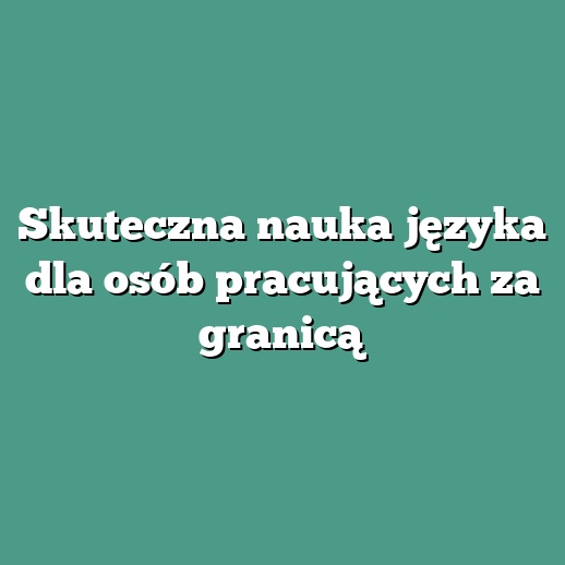 Skuteczna nauka języka dla osób pracujących za granicą