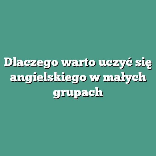 Dlaczego warto uczyć się angielskiego w małych grupach