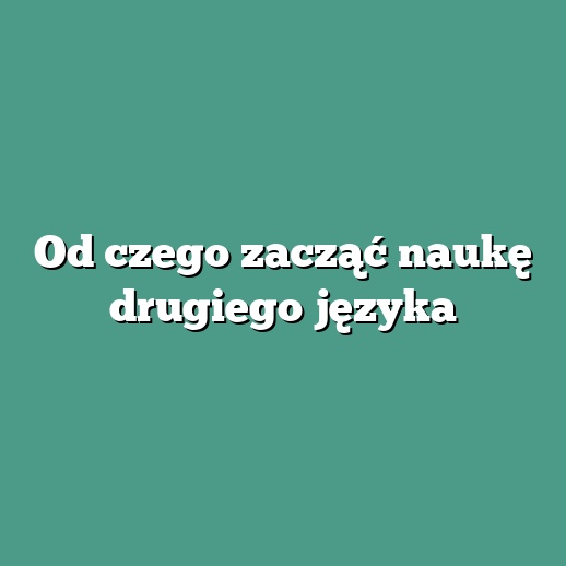Od czego zacząć naukę drugiego języka