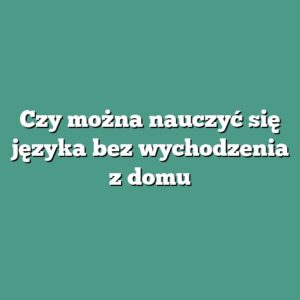 Czy można nauczyć się języka bez wychodzenia z domu