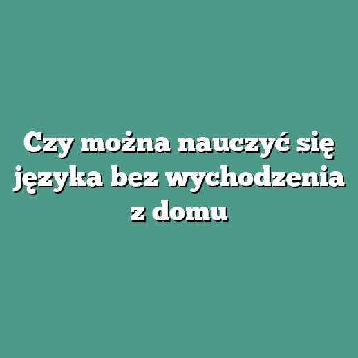 Czy można nauczyć się języka bez wychodzenia z domu