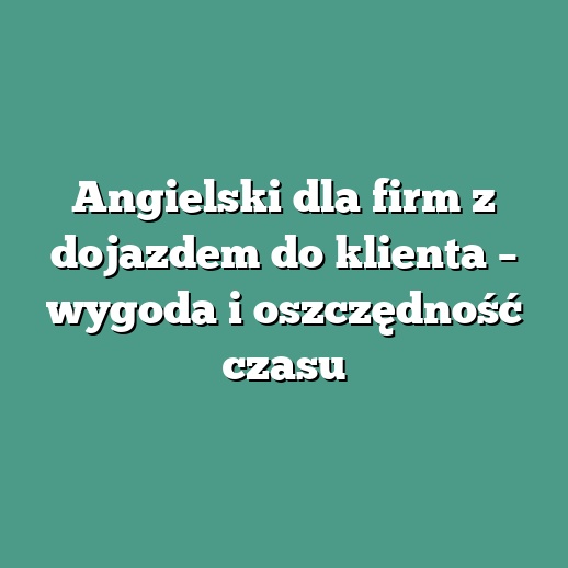 Angielski dla firm z dojazdem do klienta – wygoda i oszczędność czasu
