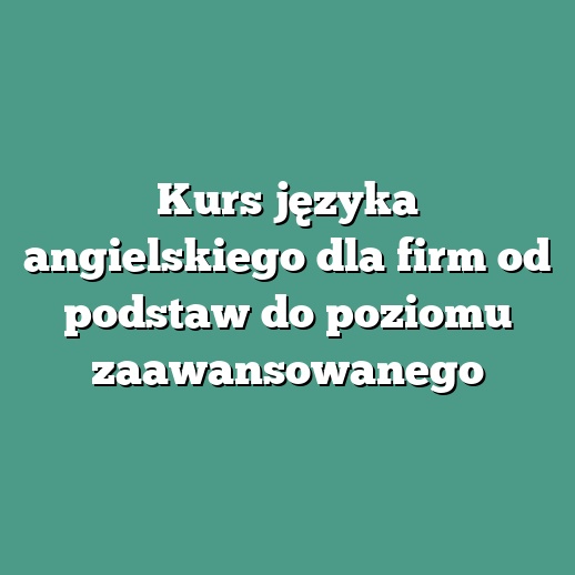 Kurs języka angielskiego dla firm od podstaw do poziomu zaawansowanego