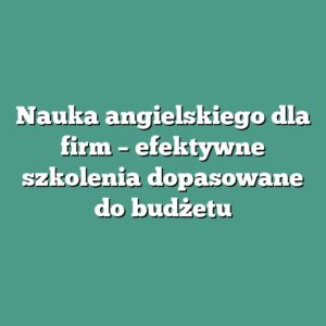 Nauka angielskiego dla firm – efektywne szkolenia dopasowane do budżetu