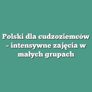 Polski dla cudzoziemców – intensywne zajęcia w małych grupach