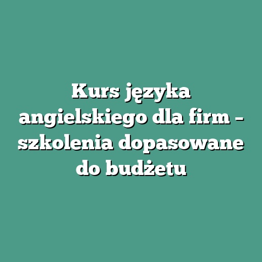 Kurs języka angielskiego dla firm – szkolenia dopasowane do budżetu