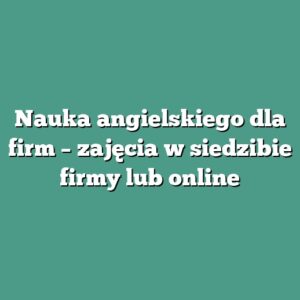 Nauka angielskiego dla firm – zajęcia w siedzibie firmy lub online