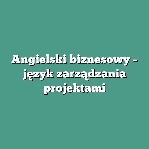 Angielski biznesowy – język zarządzania projektami