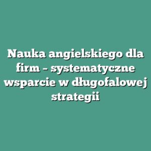 Nauka angielskiego dla firm – systematyczne wsparcie w długofalowej strategii