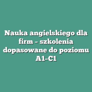 Nauka angielskiego dla firm – szkolenia dopasowane do poziomu A1–C1